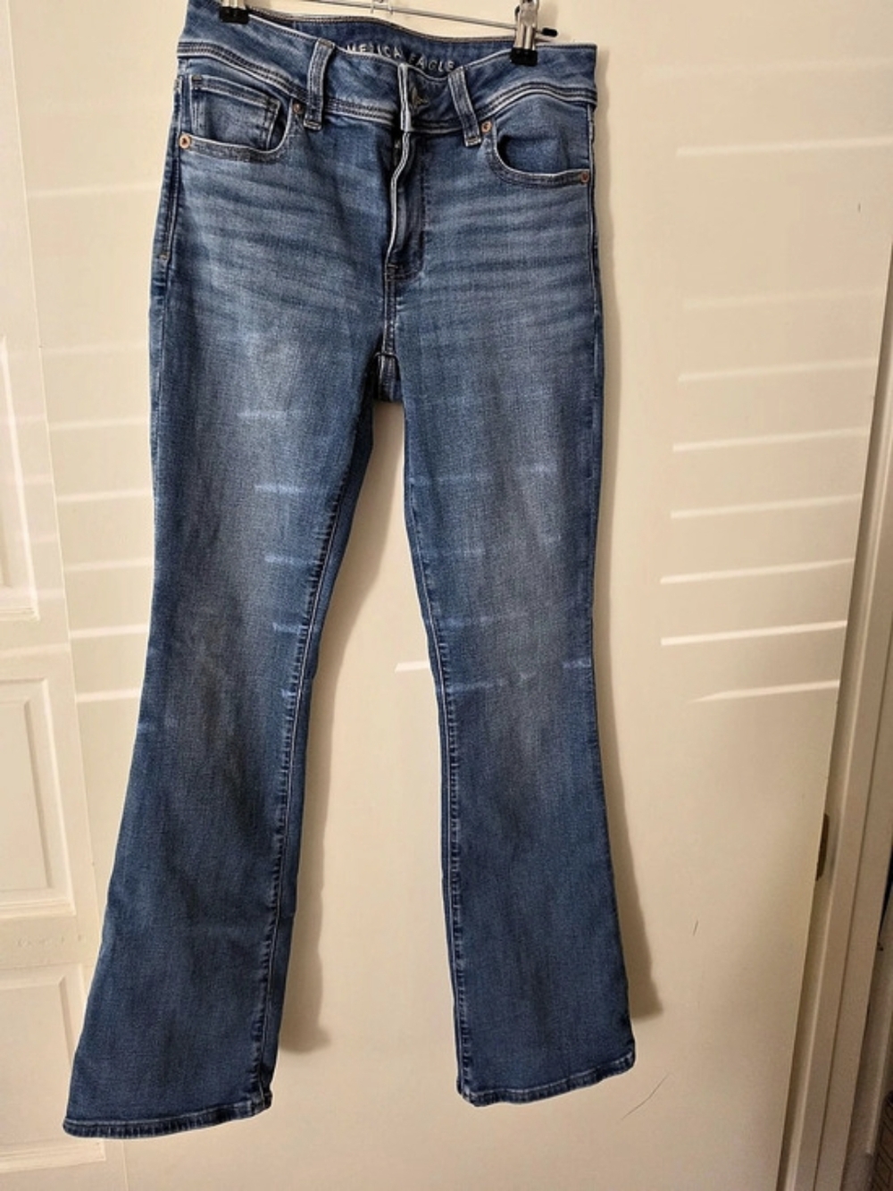 American Eagle Outfitters Flare Jeans Blue Waist 2 Short